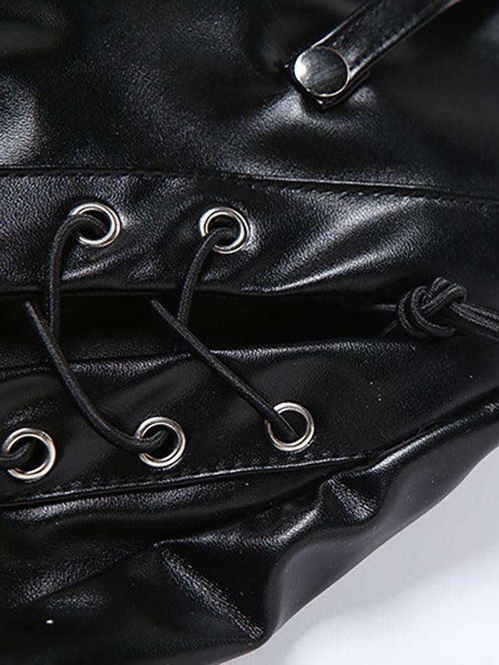 R&B | Cutout Schnürung PU-Hose