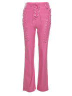 R&B | Cutout Schnürung PU-Hose