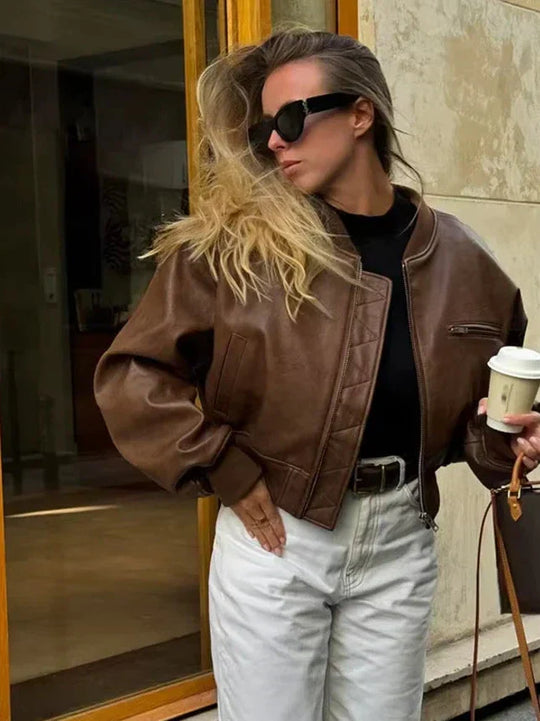 R&B | Leder Bomberjacke
