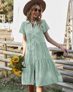 R&B | Hemdkragen kariertes Kleid
