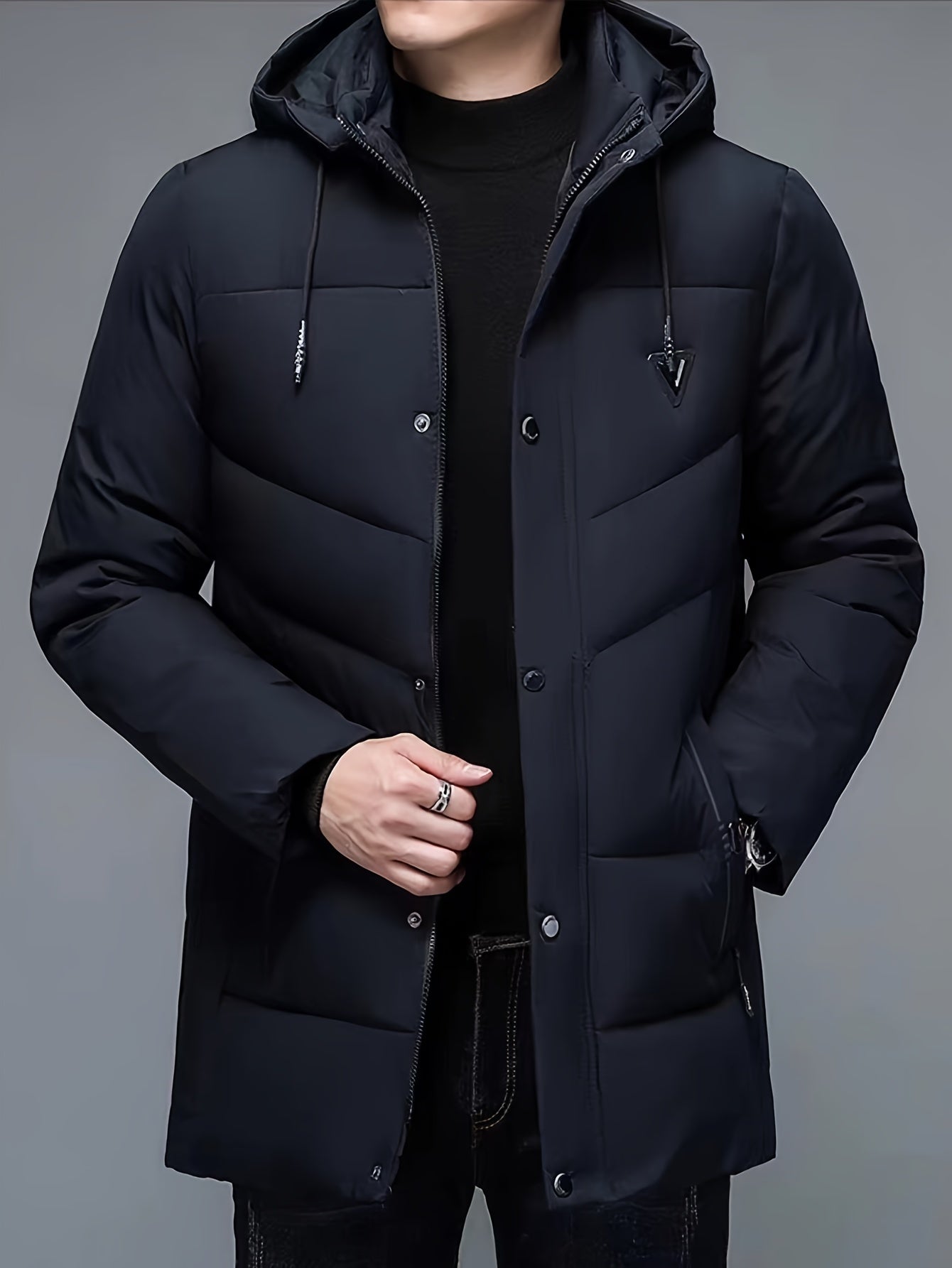 R&B | Warme Pufferjacke mit Kapuze Polyester Stil und Schutz