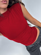 R&B | Semi-Rollkragen einfarbig slim-fit ärmellose Spice Girl Weste
