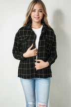 R&B | Karierte Jacke mit Großen Taschen Polyester-baumwolle Schick und Vielseitig