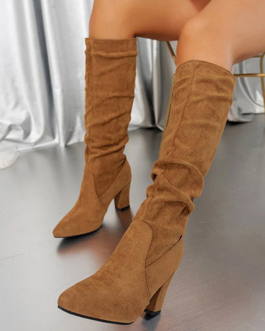 R&B | Stylische Damen Stiefel mit Hohen Absätzen In Uni Farbe