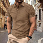 R&B | Solide Farbe Knopf Jacquard kurze Ärmel