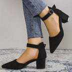 R&B | Damen Sandalen mit Blockabsatz Schnürung, mit Knöchelriemen, Elegant