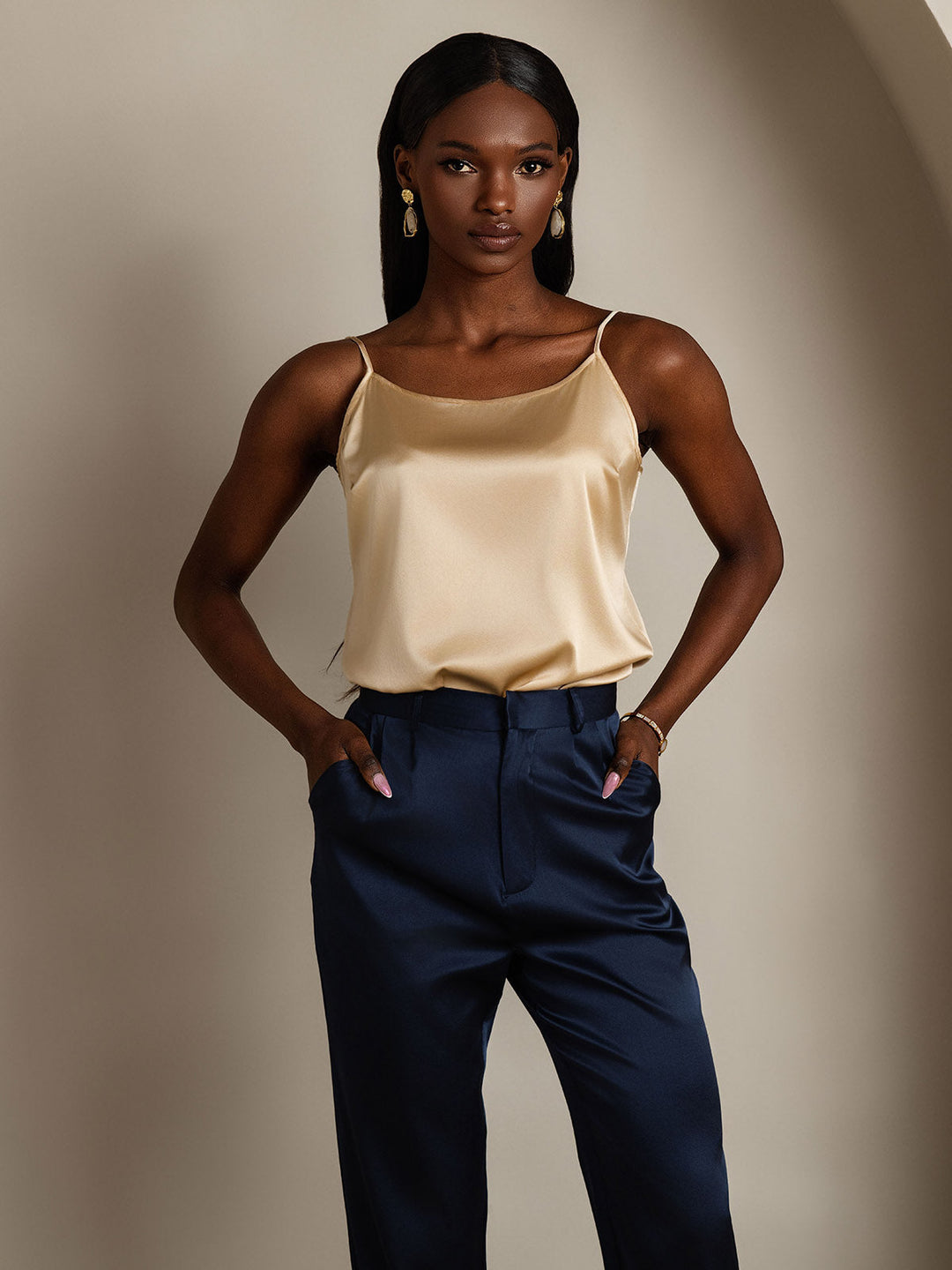 R&B | Seide Entspannt Spaghettiträger Camisole Top