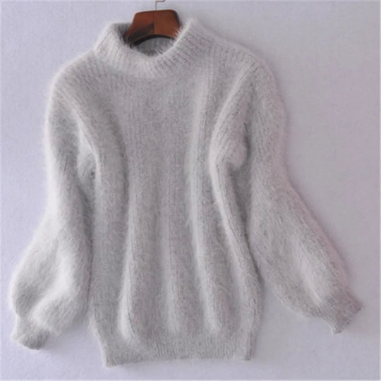 R&B | Teddy Damenpullover mit Kragen und Langen Ärmeln