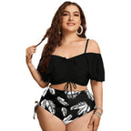 R&B | Großer geteilter Bikini mit Kordelzug und Rüschen