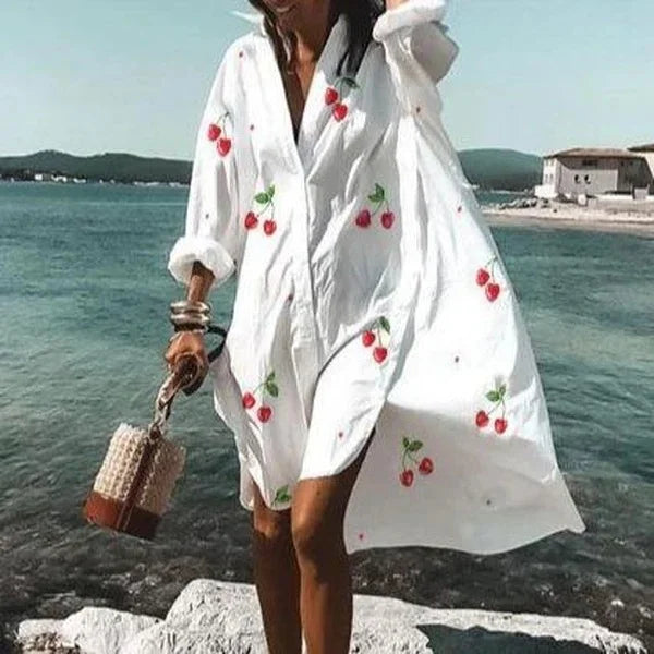R&B | Lässiges Mittellanges Hemdkleid für Frauen