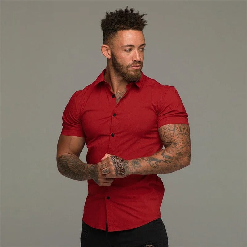 R&B | Schwarzes Leichtes Business Herrenhemd