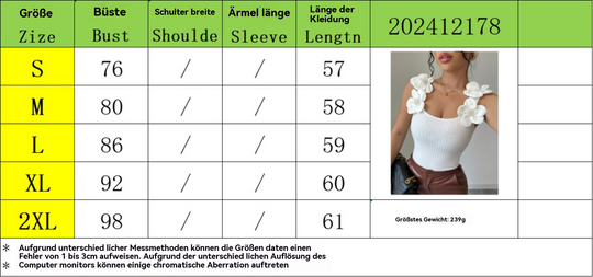 R&B | Dreidimensionales ärmelloses Strickoberteil mit Blumenverzierung