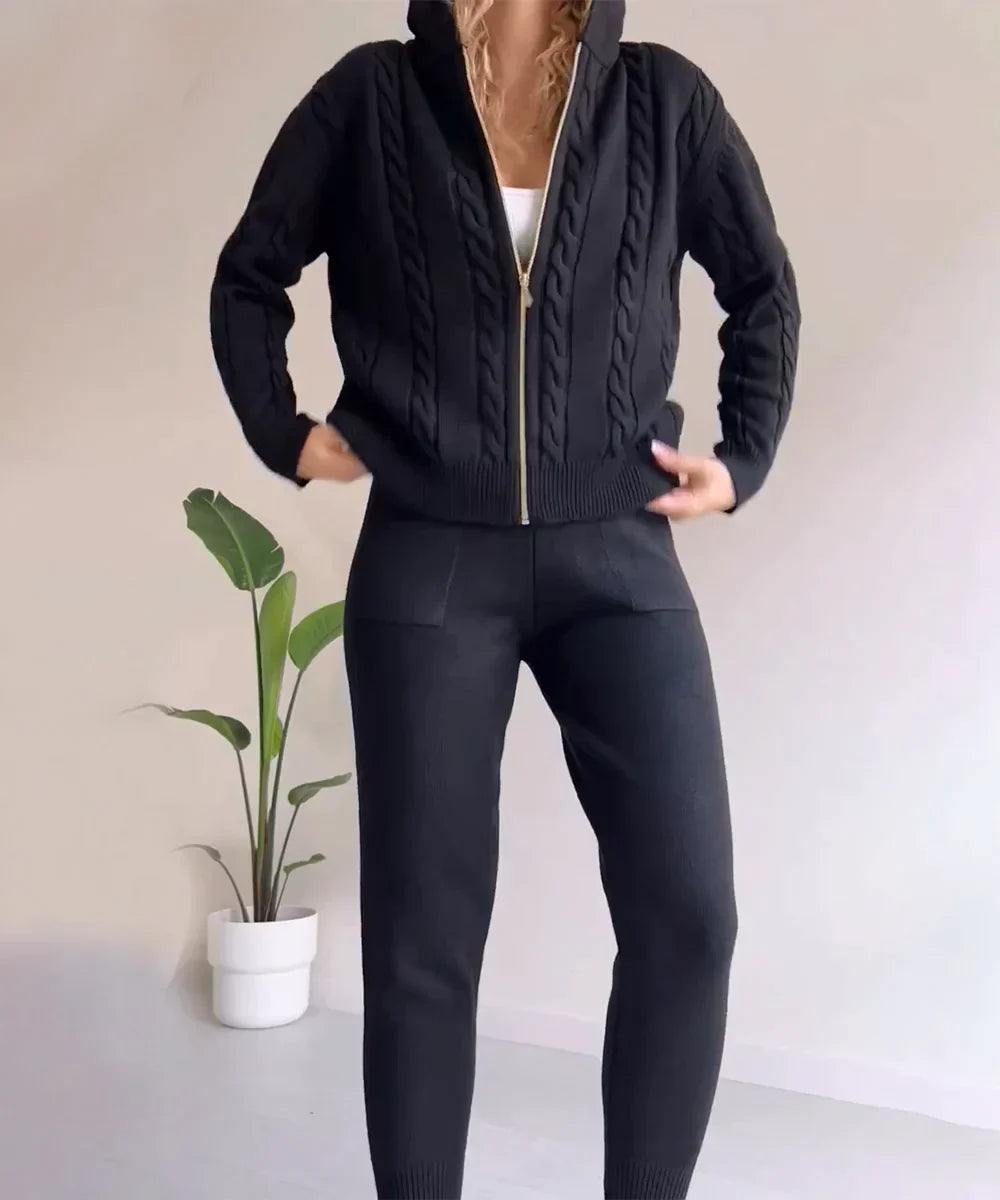 R&B | Satz Aus Twist Jacquard Pullover und Strickjacke