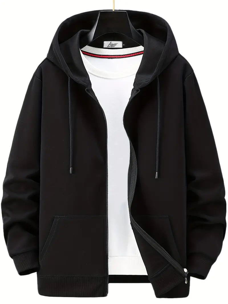 R&B - Lässiger Herbst Full Zip Hoodie mit Kordelzug für Männer