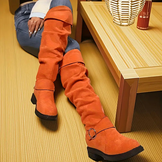 Retro-Reitstiefel aus Wildleder R&B R&B
