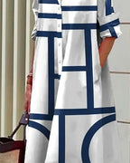 R&B | Kleid mit Taschen und Geometrischem Druck