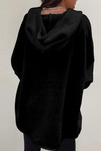 R&B | Langärmelige Bluse mit Kapuze und Knöpfen Baumwollmischung Komfort und Stil