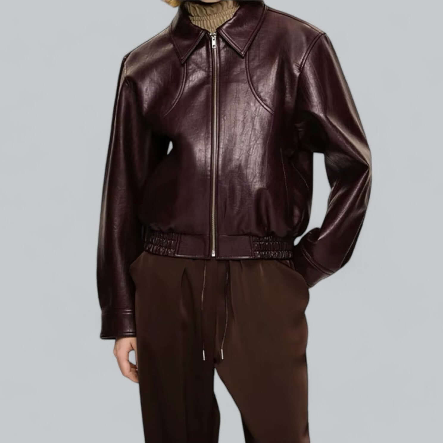 R&B | Unisex Vintage Stil Lederlook Jacke