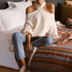 R&B | Off-shoulder Pullover Weicher Strick Trendy und Elegant
