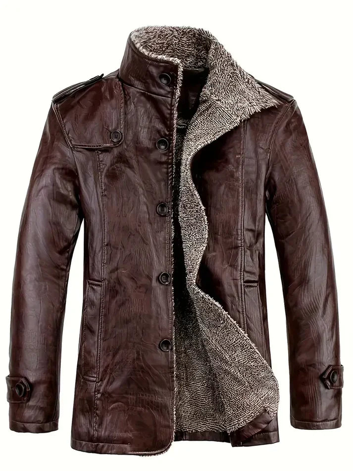 R&B | Herren Lederjacke mit Fleece-Futter