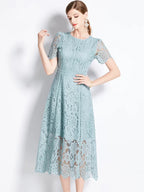 R&B | Elegantes Spitzenkleid Midi-Länge