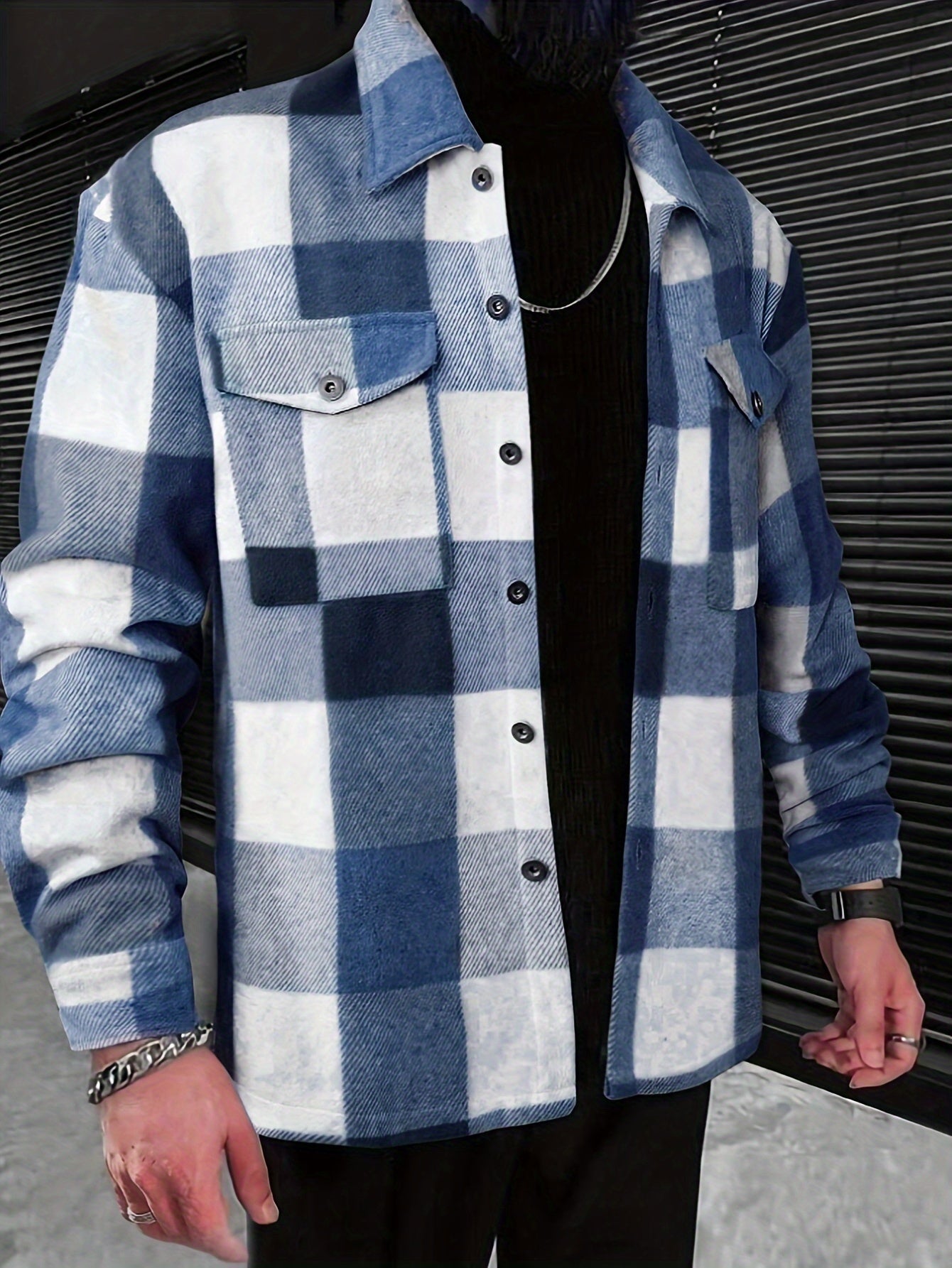 R&B | Karierter Hemdjacke Baumwolle Lässig und Trendy