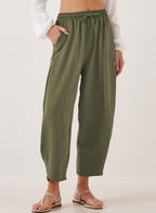 R&B | Locker lässige Neun-Punkt-Hose mit Kordelzug und elastischer Taille