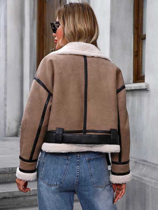 R&B | Samt Kurze Jacke mit Reißverschlussdetail