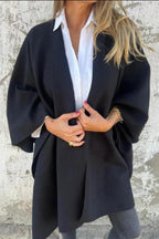 R&B | Gemütlicher, Lockerer V-Ausschnitt Stola Cape Jacke