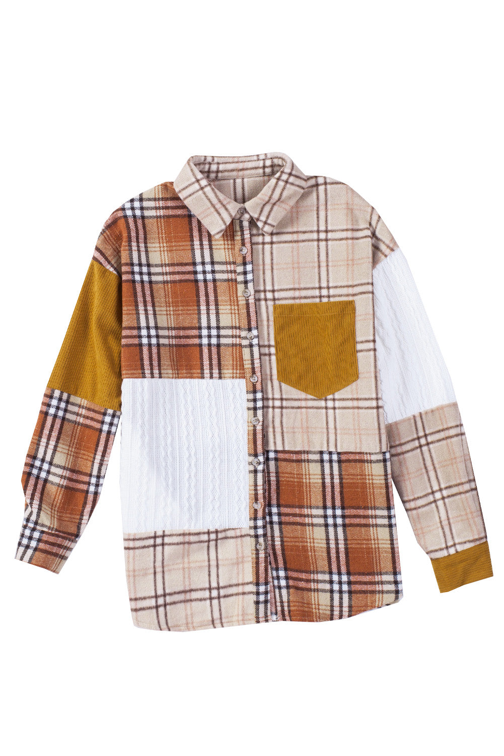 R&B | Gitterhemde mit Patchwork-details Baumwollmischung Perfekt für Layering