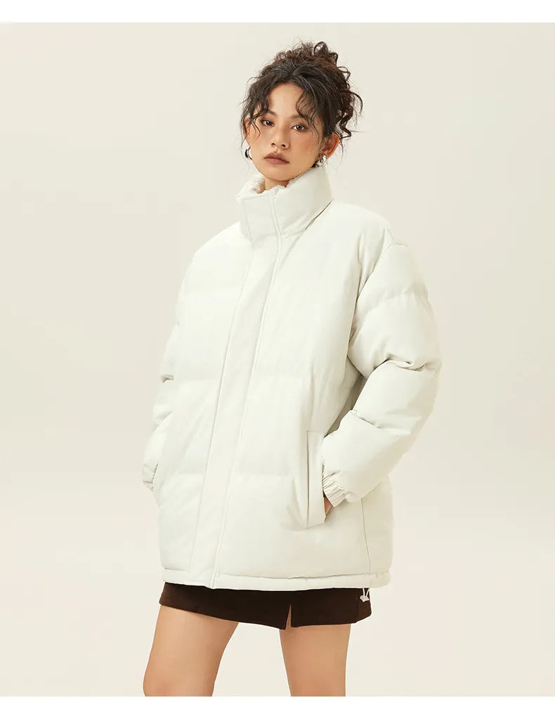 R&B | Lockere Jacke mit Stehkragen aus dickem, warmem Baumwollstoff
