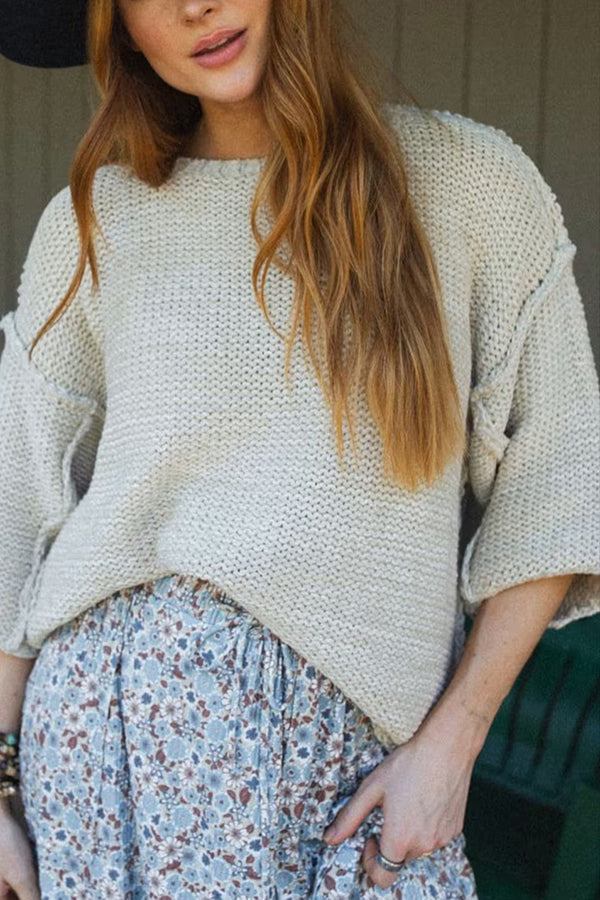 R&B | Strickpullover mit Rundhalsausschnitt für täglichen Komfort