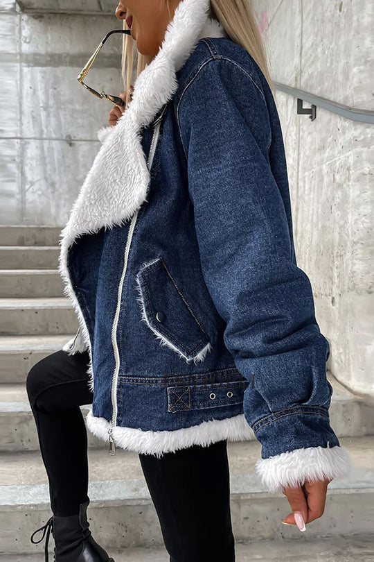 R&B | Woll-Patchwork-Revers lockere lässige Jacke