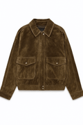 R&B | Klassische Damen Bomberjacke mit Kragen und Klappentaschen
