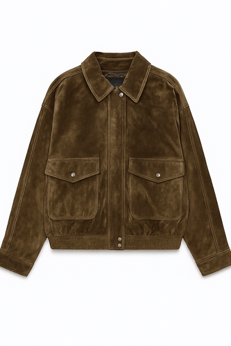 R&B | Damen Bomberjacke mit Kragen und Klapptaschen