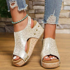 Schwarze PlateauSandalen R&B