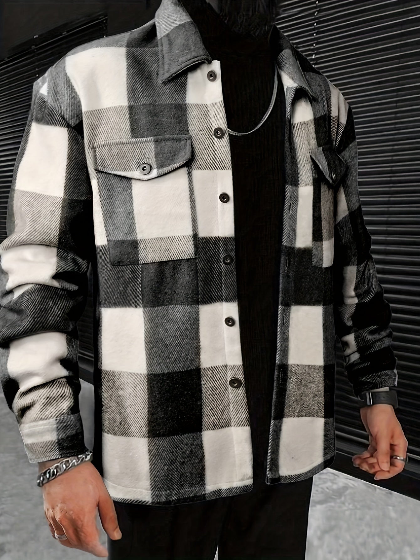 R&B | Karierter Hemdjacke Baumwolle Lässig und Trendy