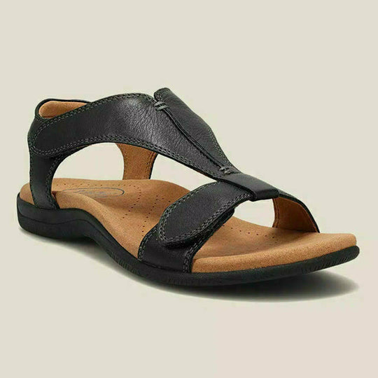 R&B Einfarbige Sandalen Mit Klettverschluss
