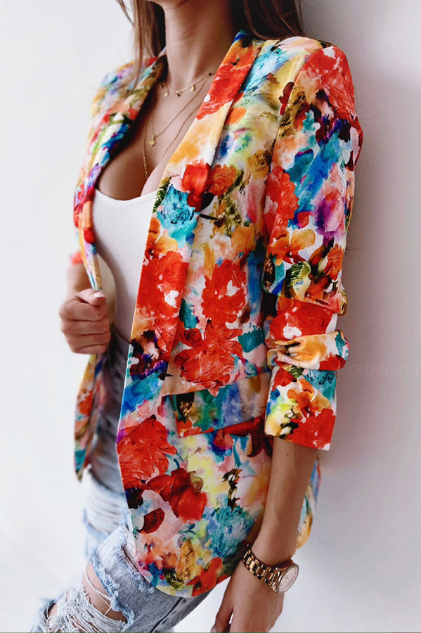 R&B | Freie und Echte Florale Revers Freizeitanzug Blazer