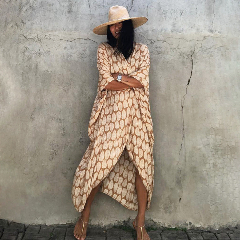 R&B | Glamouröse Sonnenschutz Resort Strandkleid Cover Up