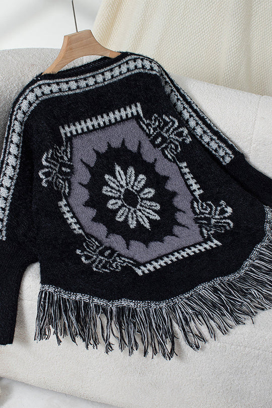 R&B | Strickpullover mit Quastenabschluss