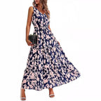R&B | Kleid mit V-Ausschnitt und elastischer Taille