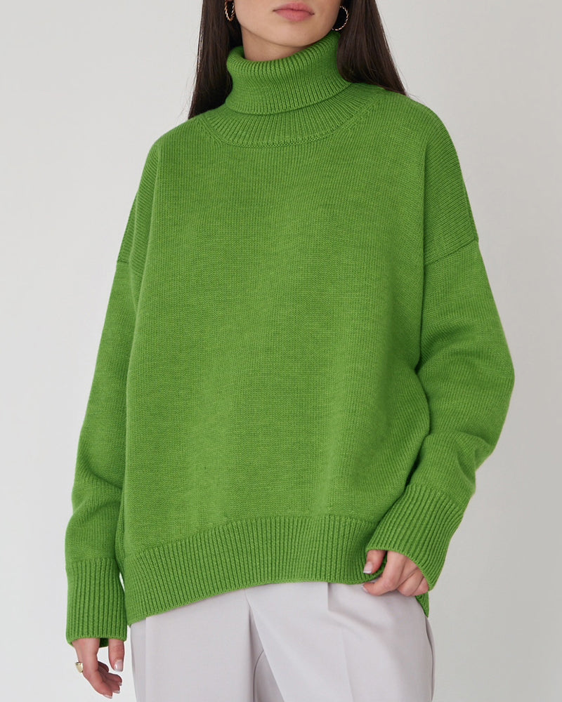 R&B | Eleganter Oversized Damen Rollkragenpullover Aus Baumwolle