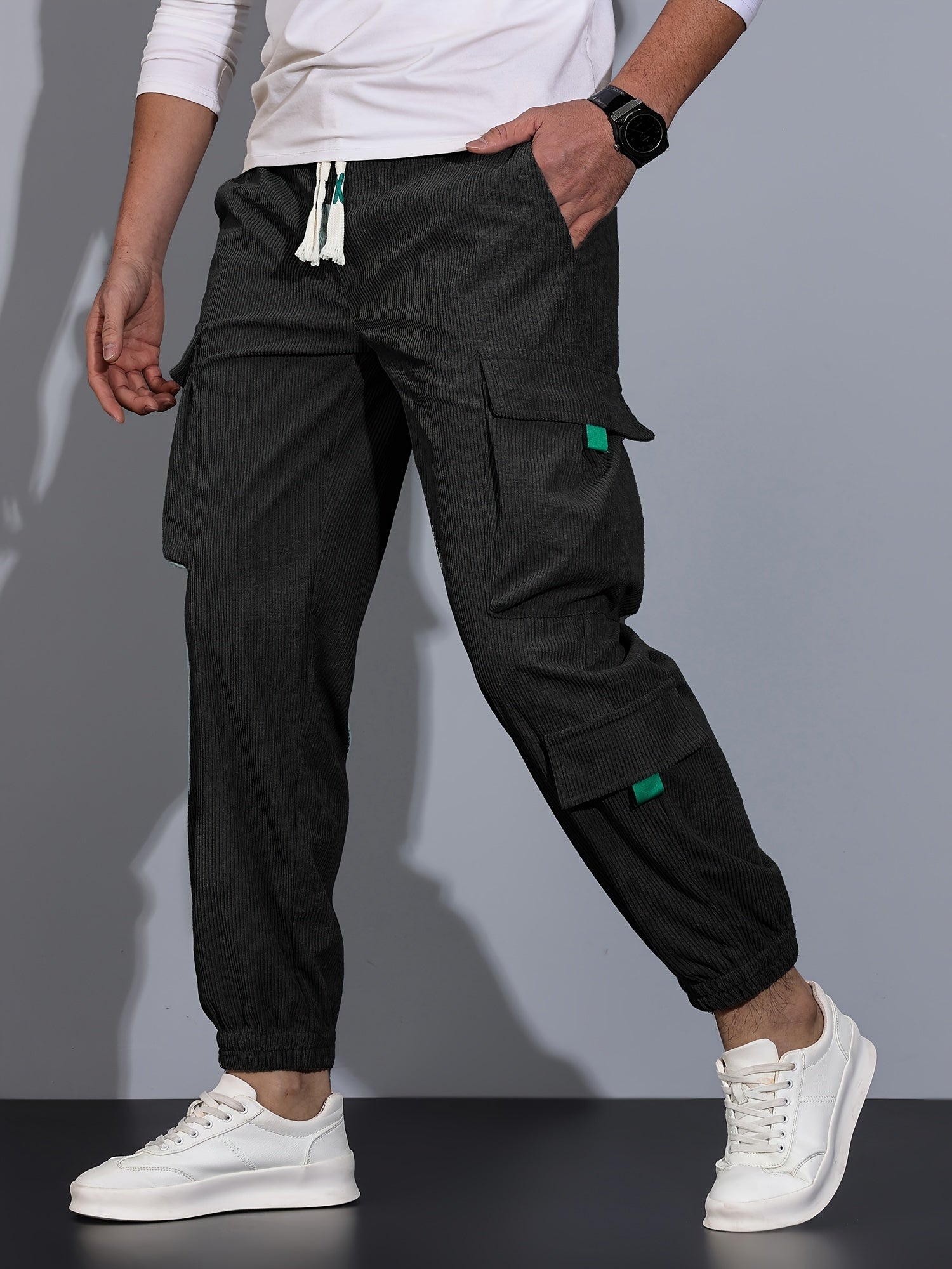 R&B Schwarze Cargo-Hose für Herren