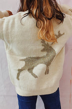R&B | Weihnachtsmuster Gestrickter Rundhalsausschnitt Langarmpullover