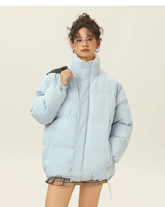 R&B | Lockere Jacke mit Stehkragen aus dickem, warmem Baumwollstoff