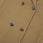 R&B | elegante braune Wolljacke mit doppelter Knopfreihe, halblang