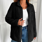 R&B | Lässige Winter Zip-Up Fuzzy Jacke für Damen
