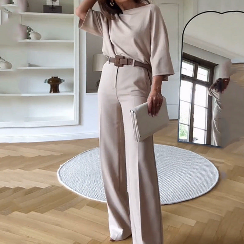 R&B | Hosen Hohe Taille Entspanntes Passform Gürtel Elegante Drapierung