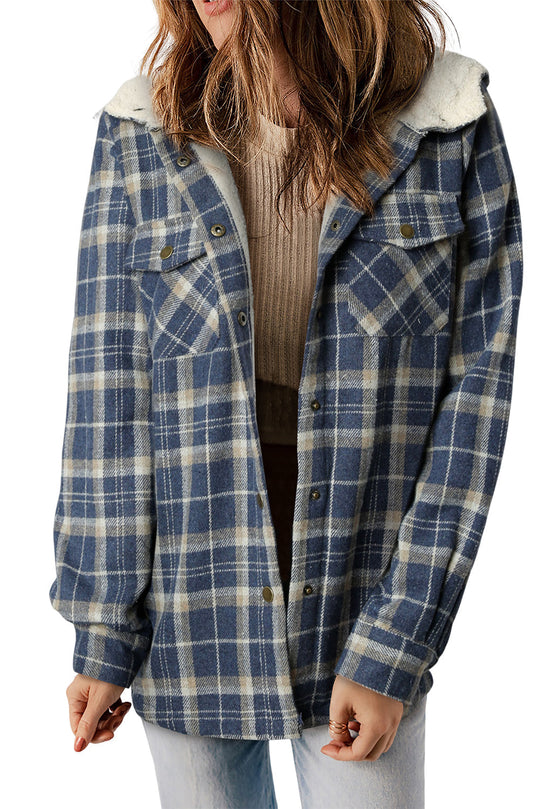 R&B | Gepunktete Jacke mit Kapuze Weiches Plüschfutter Perfekt für Kalte Tage